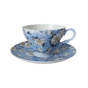 Vintage Shelley Blue Daisy Tea Cup and Saucer Teacup Tea Party Gift